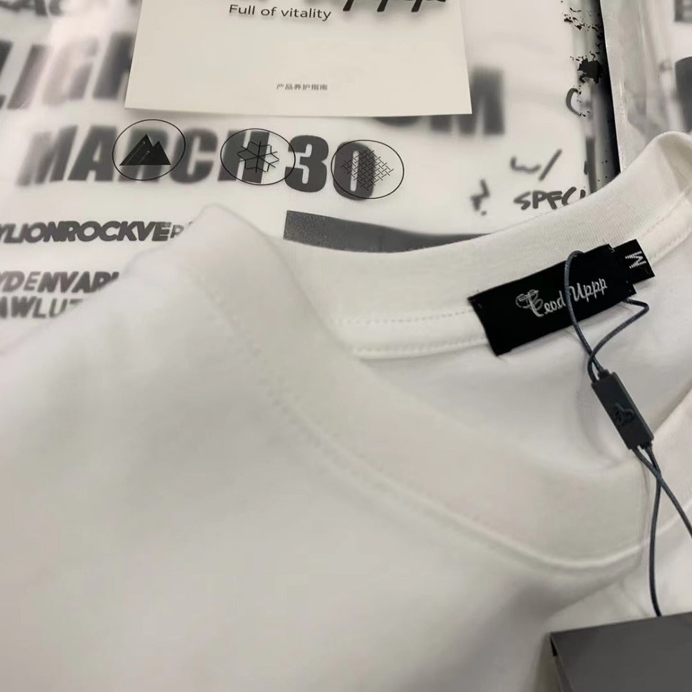 Streetwear Eua t-shirt Cotton Small Neckline Short Sleeve T-Shirt