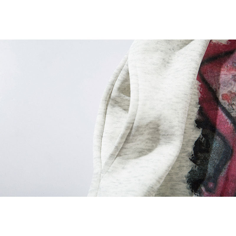 Streetwear Hoodie Vintage Cartoon Animal Print Hooded Sweater