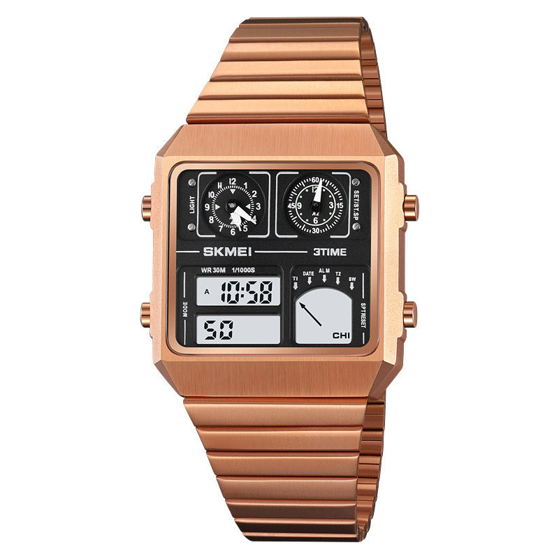 Analog-Digital Watch Simple Style Waterproof Student Watch