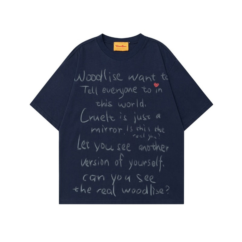 90s West Coast Hip Hop Fashion T Shirts Alphabet Graffiti Print Short Sleeve T-Shirts