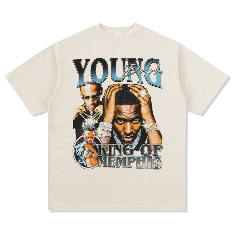 Marcas streetwear usa hip hop young dolphin Young Dolph print short sleeve t-shirt