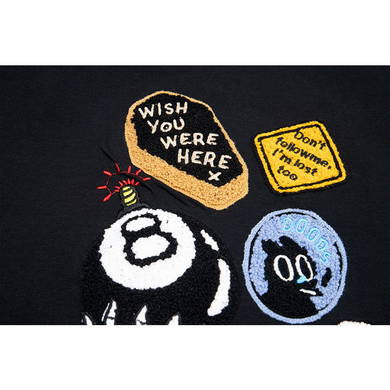 Hip Hop Clothes New York Embroidered T-Shirt Loose Short Sleeves