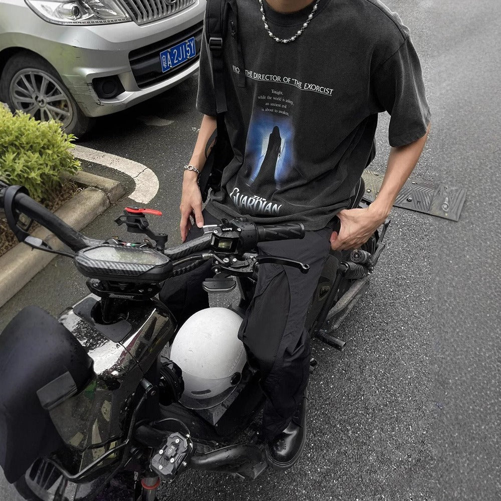 Streetwear Eua t-shirt made old digital print short-sleeved t-shirt