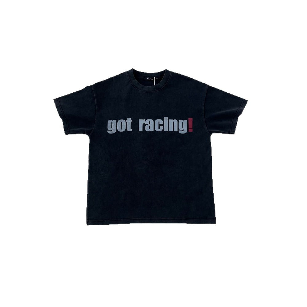 Streetwear Eua t shirt racing series washed and old digital printing short-sleeved t-shirt
