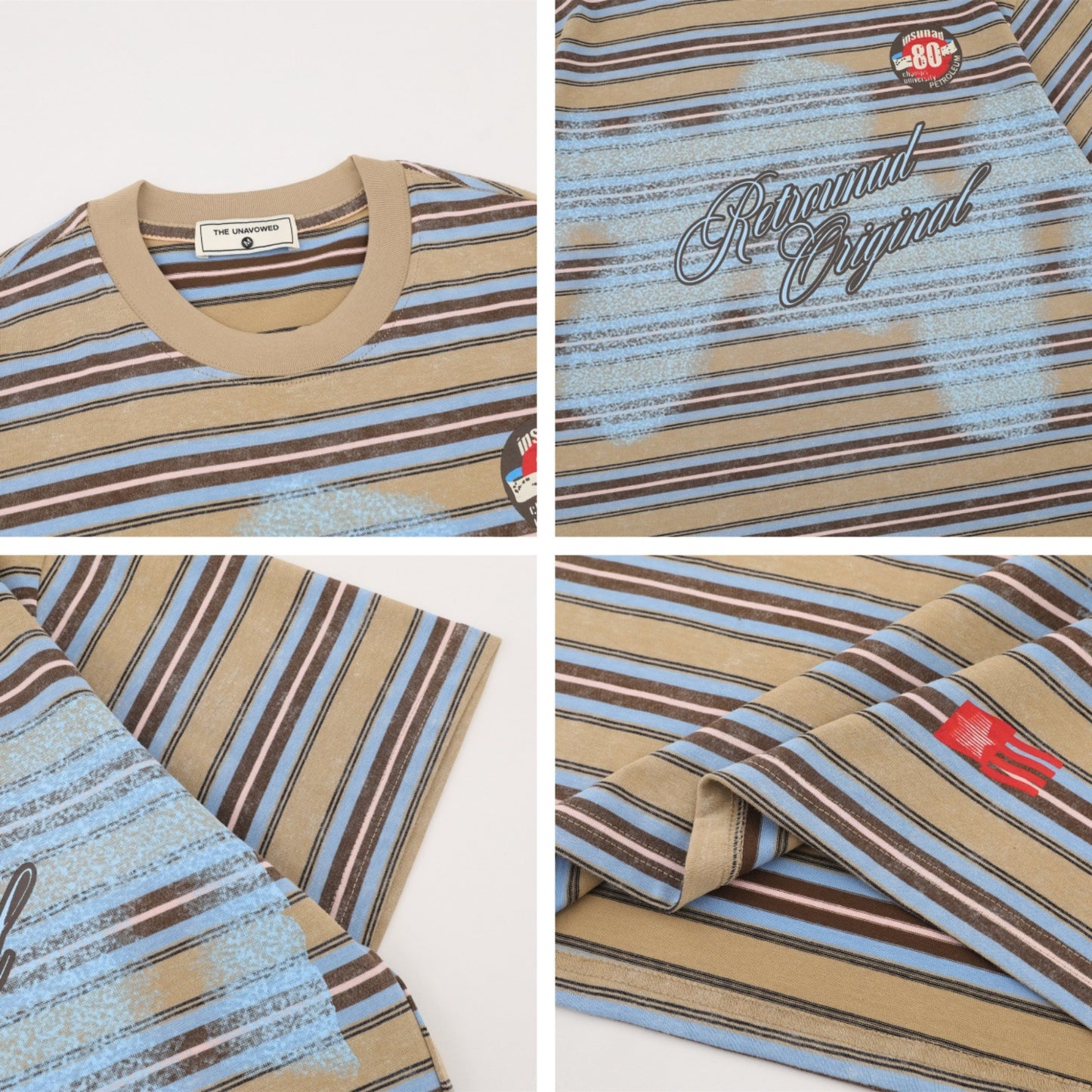 Vintage tarz t shirt vintage vintage striped short sleeve summer loose casual t-shirt