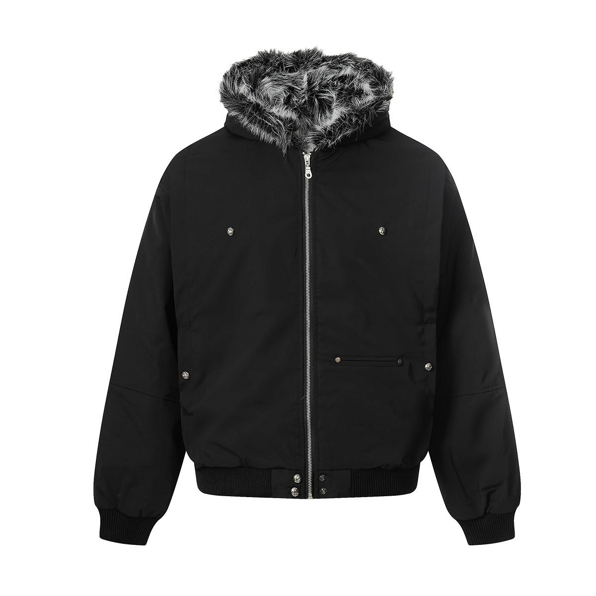 Unisex Down Jacket Men's Winter Warm Padded Plush Collar Padded Jacket
