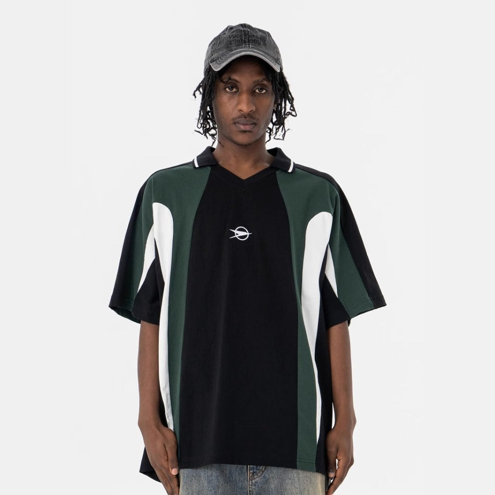 Vic Streetwear Summer Vintage V-Neck Lapel Short Sleeve T-Shirt