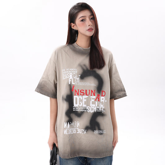 Retro Style Shirt For Men Summer Hip Hop Character T-Shirt Short Sleeve