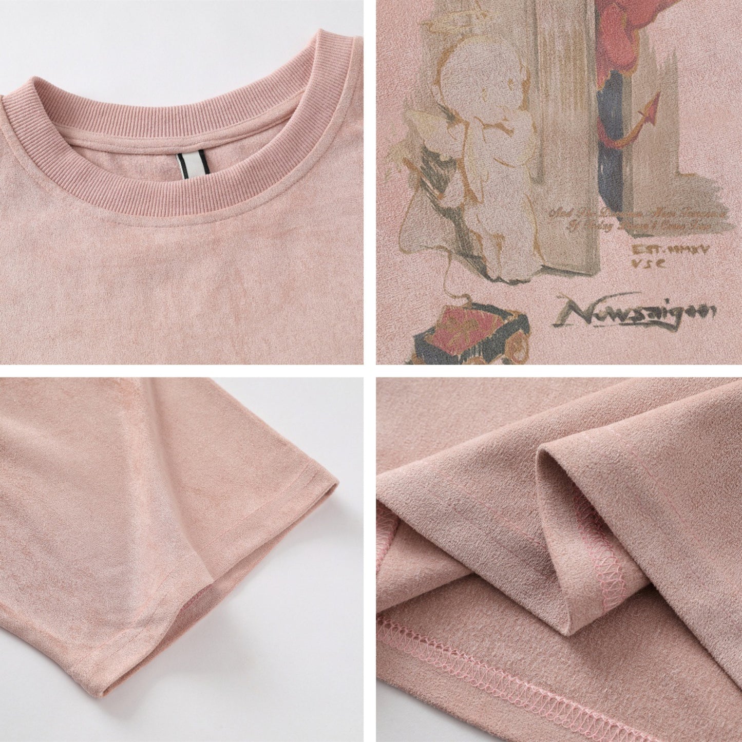 Distorted vintage short-sleeved t-shirt summer loose top