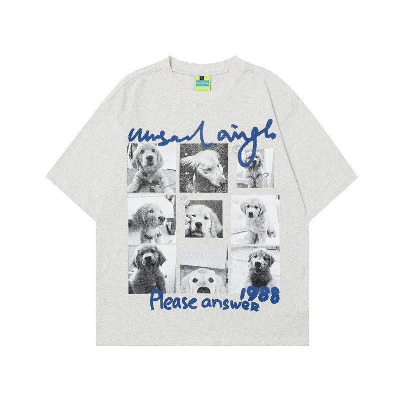 90s West Coast Hip Hop Fashion T Shirts Summer Couple Loose Short Sleeve T-Shirt