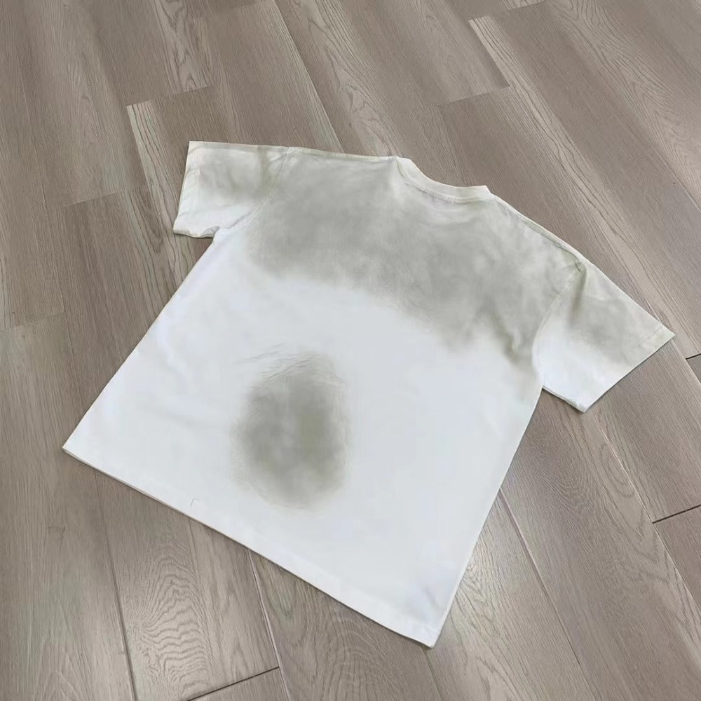 Streetwear Eua t shirt make old loose retro cleanfit short sleeve t-shirt