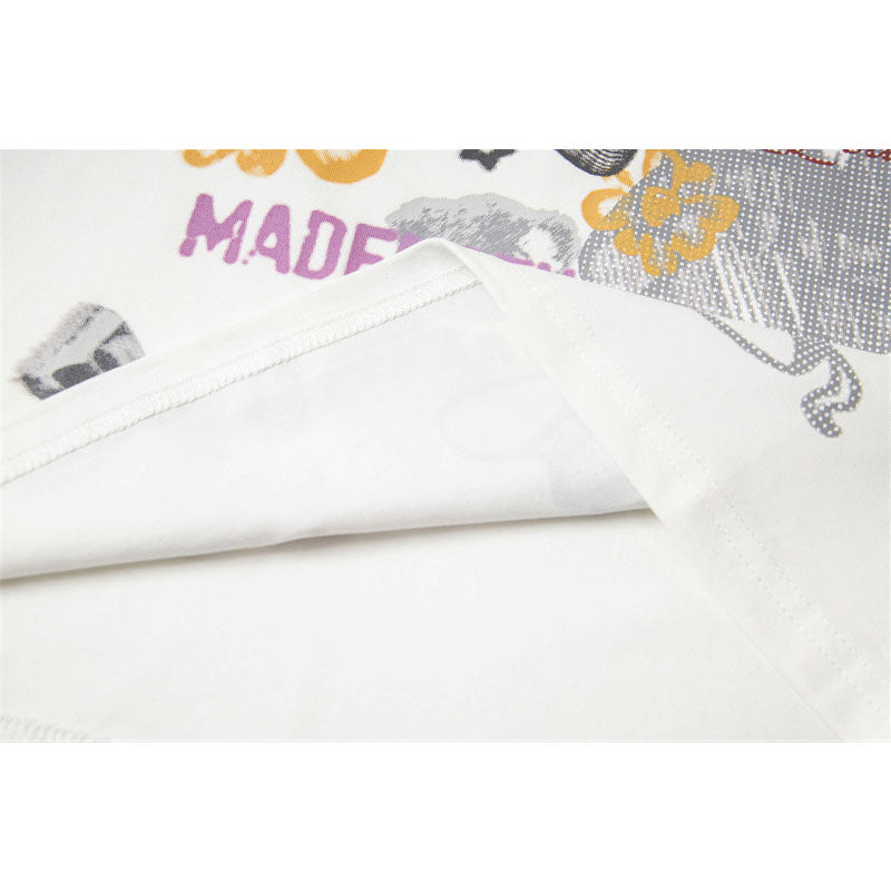 Casual Street Wear Vintage Crew Neck T-Shirt Short Sleeve Top