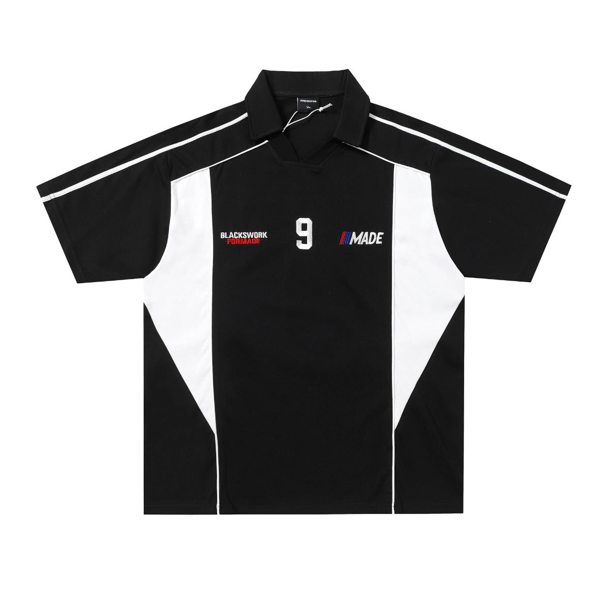 Hustle vintage summer lapel short sleeve t-shirt loose