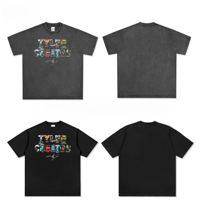 New york hip hop shop vintage hip hop The Creator Taylor print short sleeve t-shirt