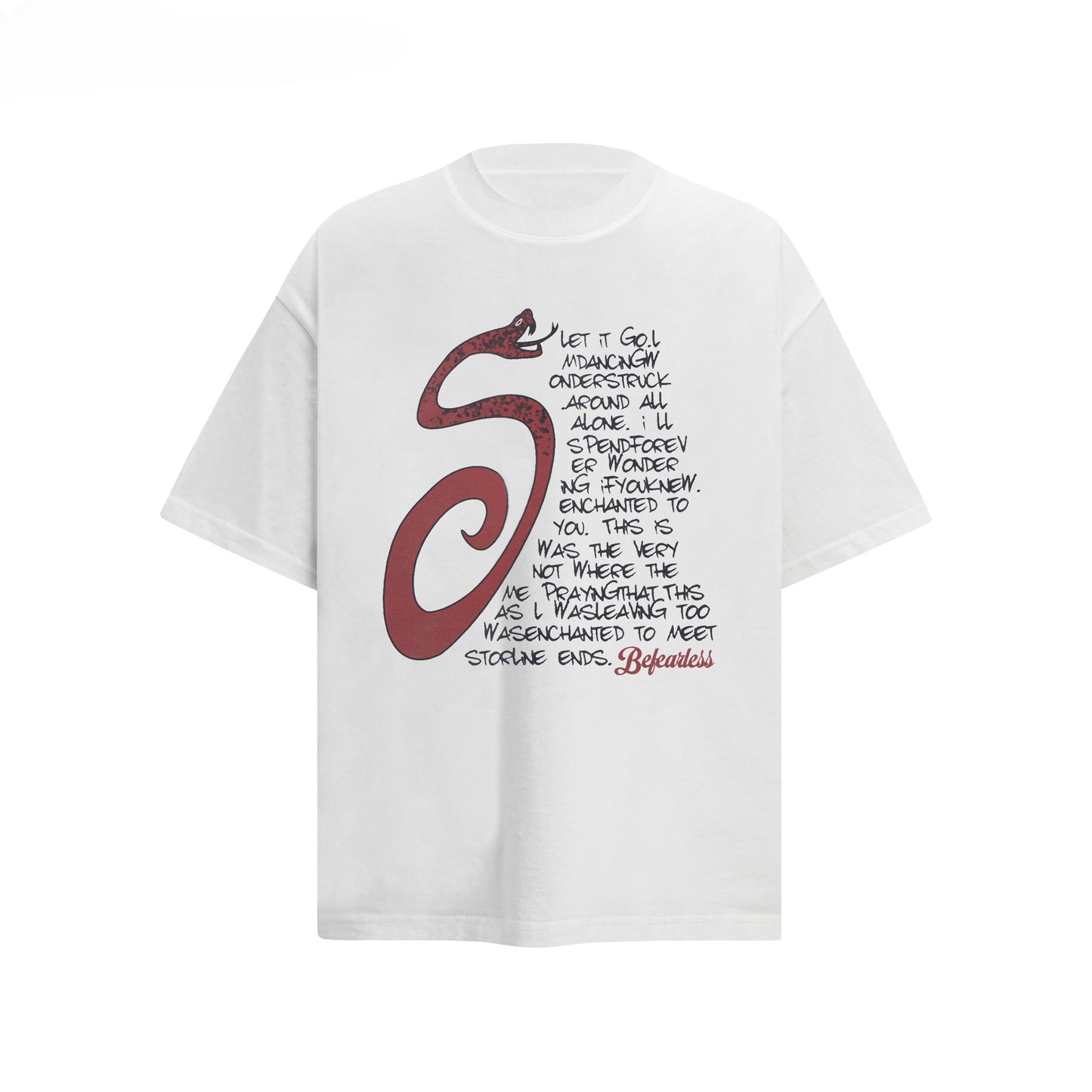 80s And 90s Vintage T Shirts Snake Letter Short Sleeve Summer Male Female Loose