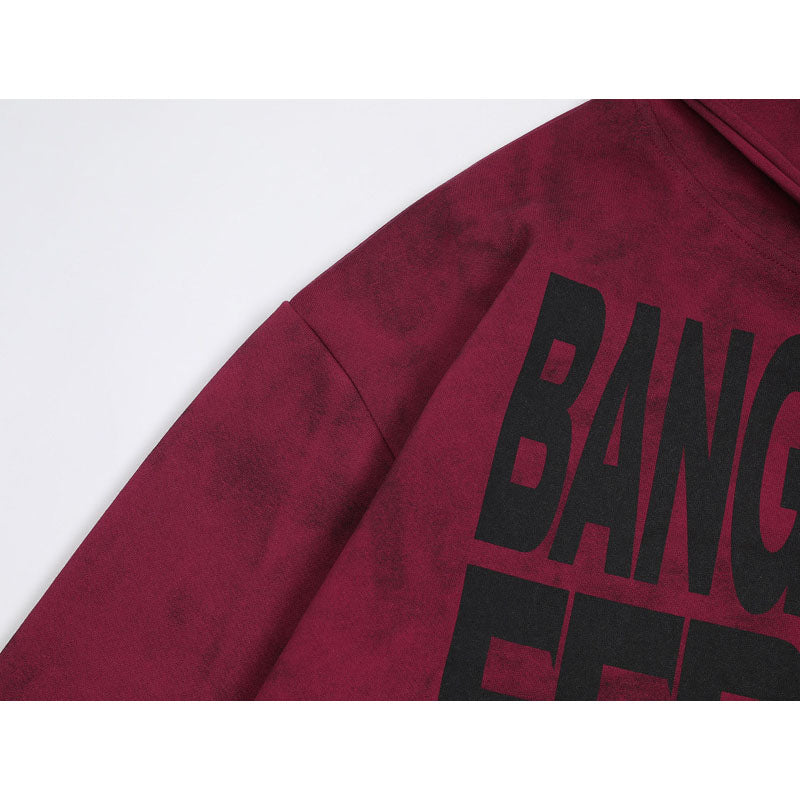 Streetwear Hoodie Hip Hop Vintage Old English Alphabet Print Hooded Sweater