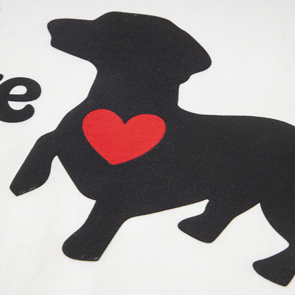 Hip Hop Clothes New York Short Sleeve T-Shirt Summer Puppy Print Crew Neck Top