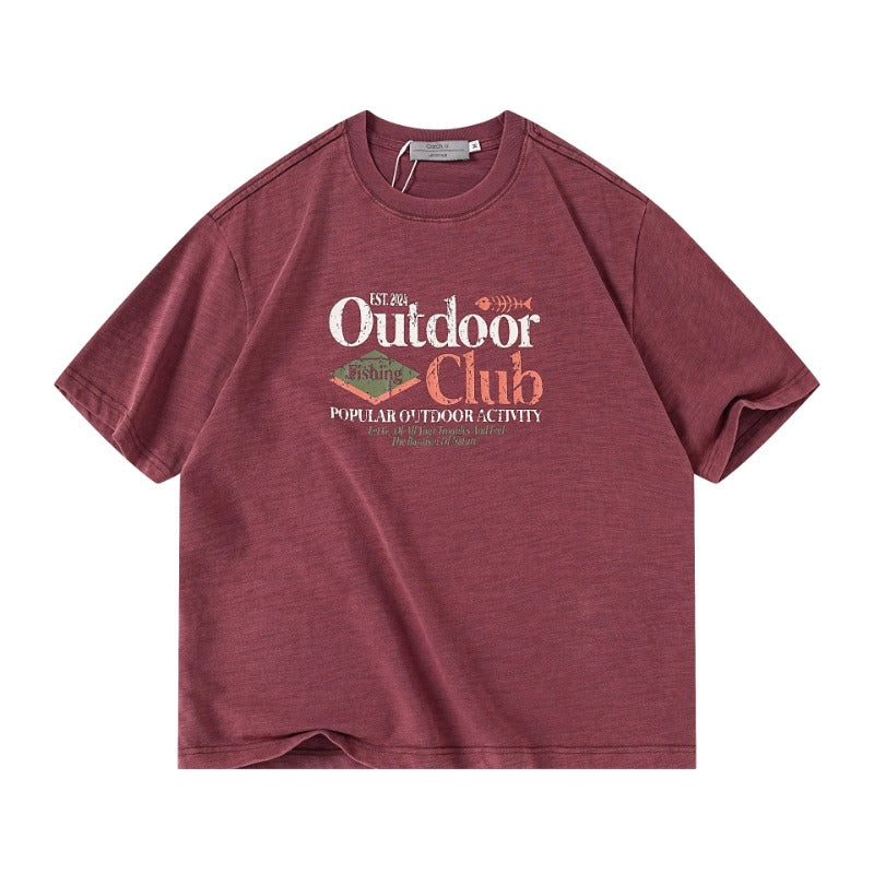 Men T-shirts Summer Short Sleeve Vintage Loose Top