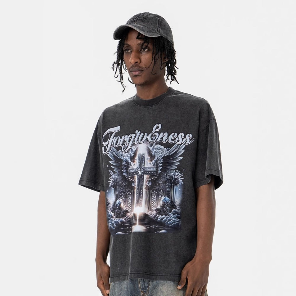 Vintage 90s Hip Hop Clothing Summer Crew Neck Short Sleeve T-Shirt