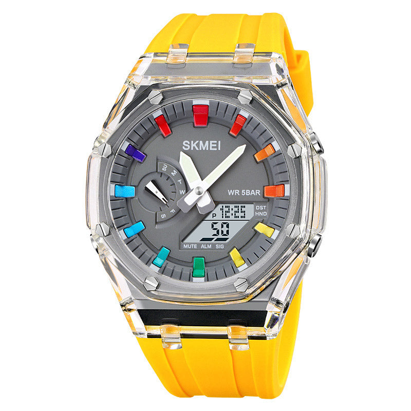 Analog-Digital Watch Outdoor Sports Waterproof Student Electronic Watch