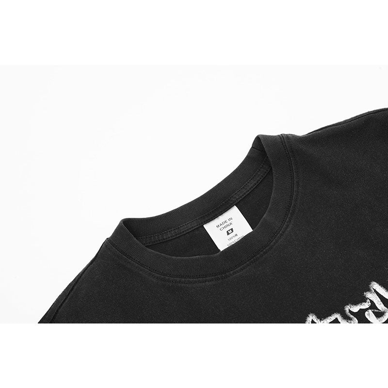 Marcas De Streetwear Vintage Old Dragon Print Short Sleeve T-Shirt