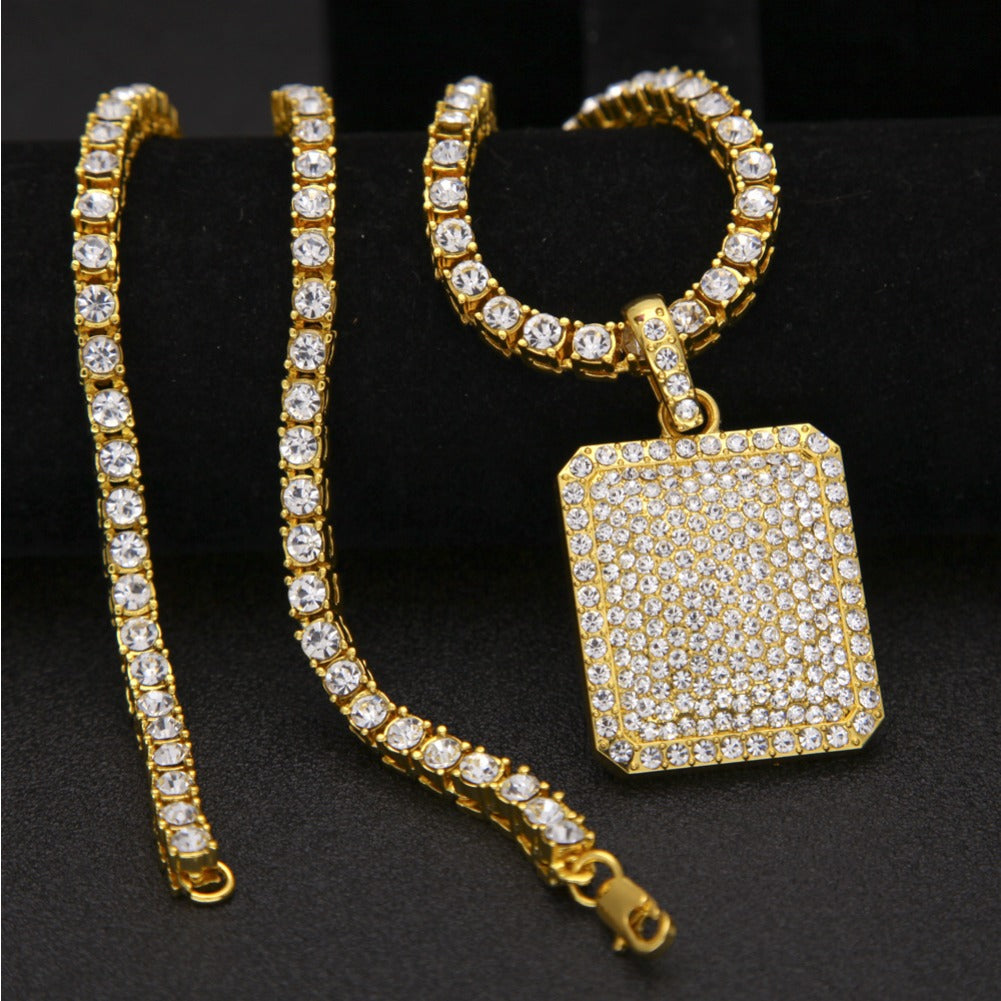 Jewelry Diamond Dog Tags Necklace Spectrum Dog Tags