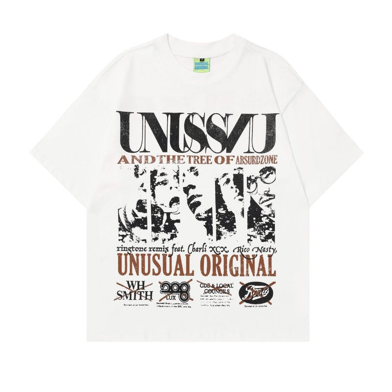 90s West Coast Hip Hop Fashion T Shirts Vintage Old Loose Short Sleeve T-Shirts