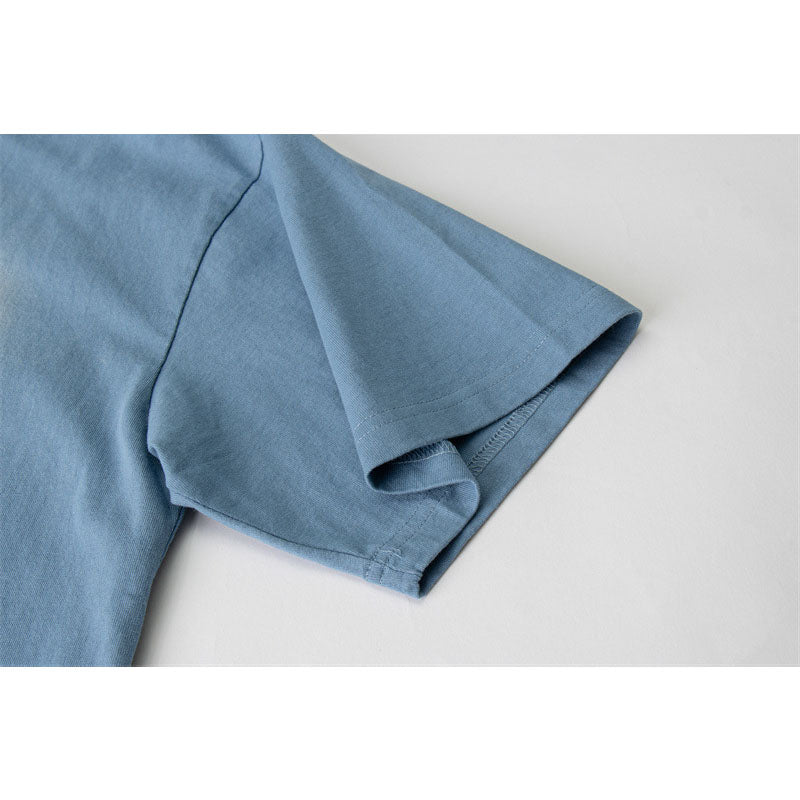 US drip outfits summer retro gradual change casual loose short sleeve T-Shirts