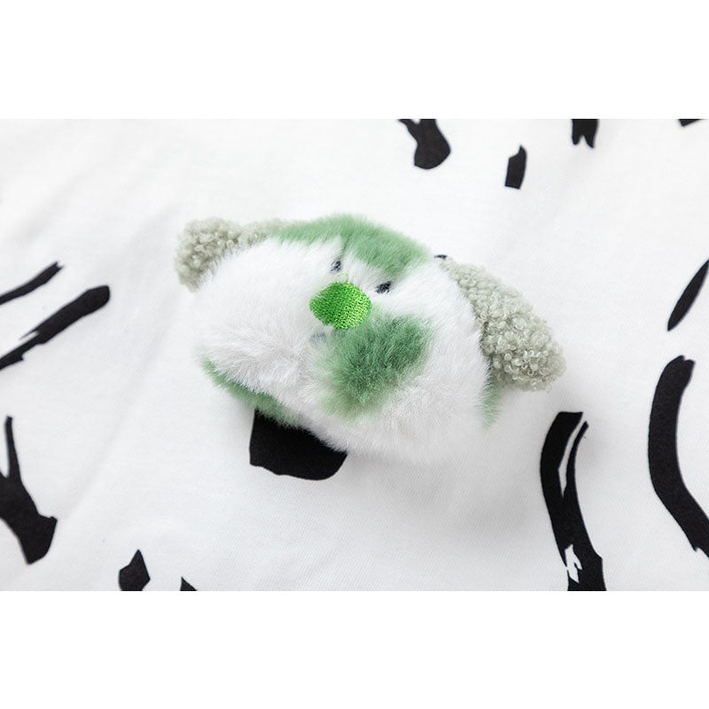US drip outfits summer vintage cartoon gradual change bear casual loose short sleeve T-Shirts