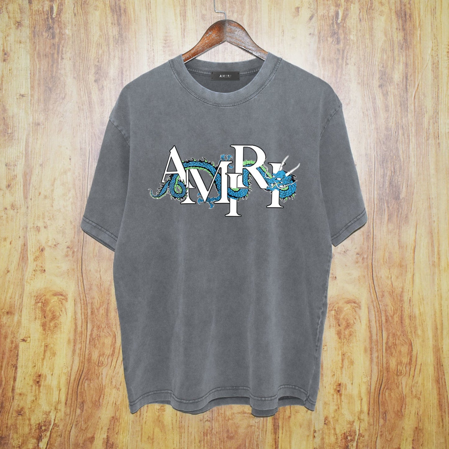 Amiri washed t-shirt letter dragon printing short sleeves