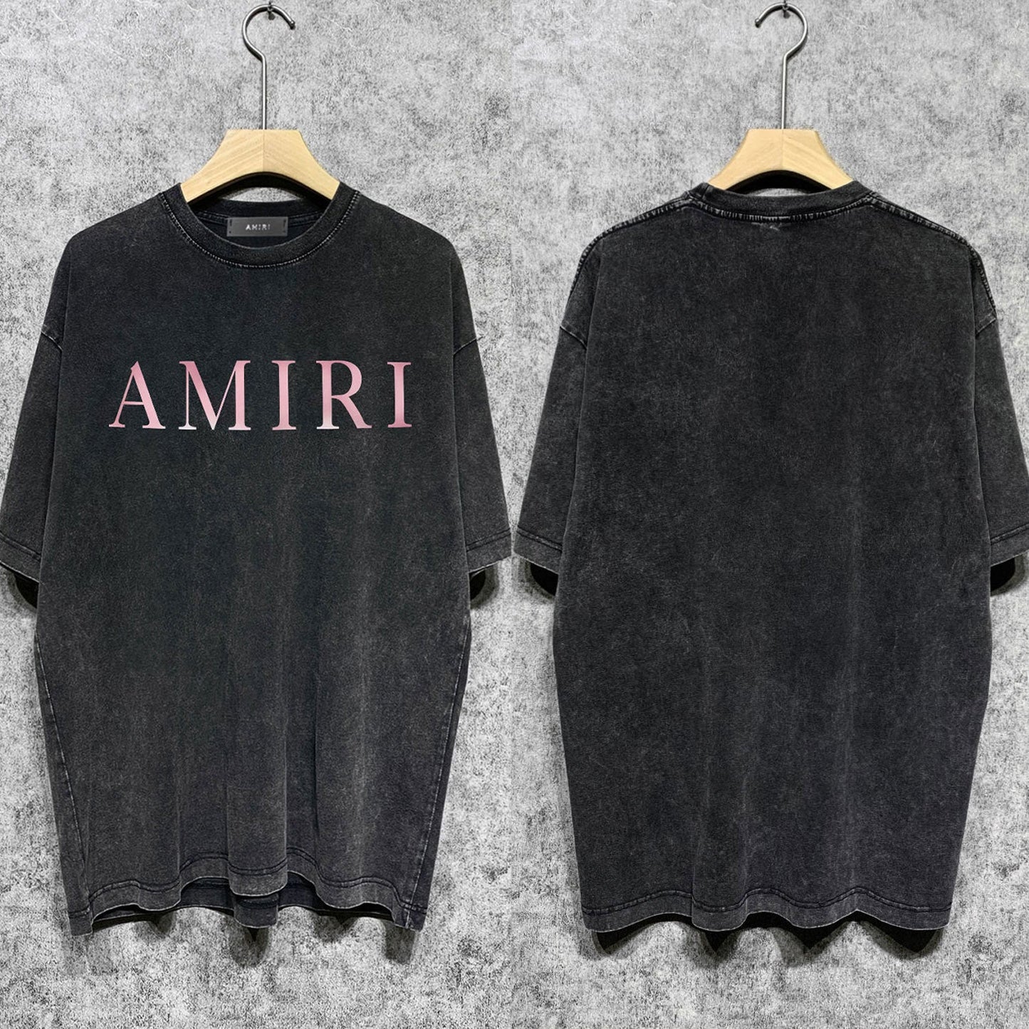 Amiri washed t-shirt pink letterprinting short sleeves