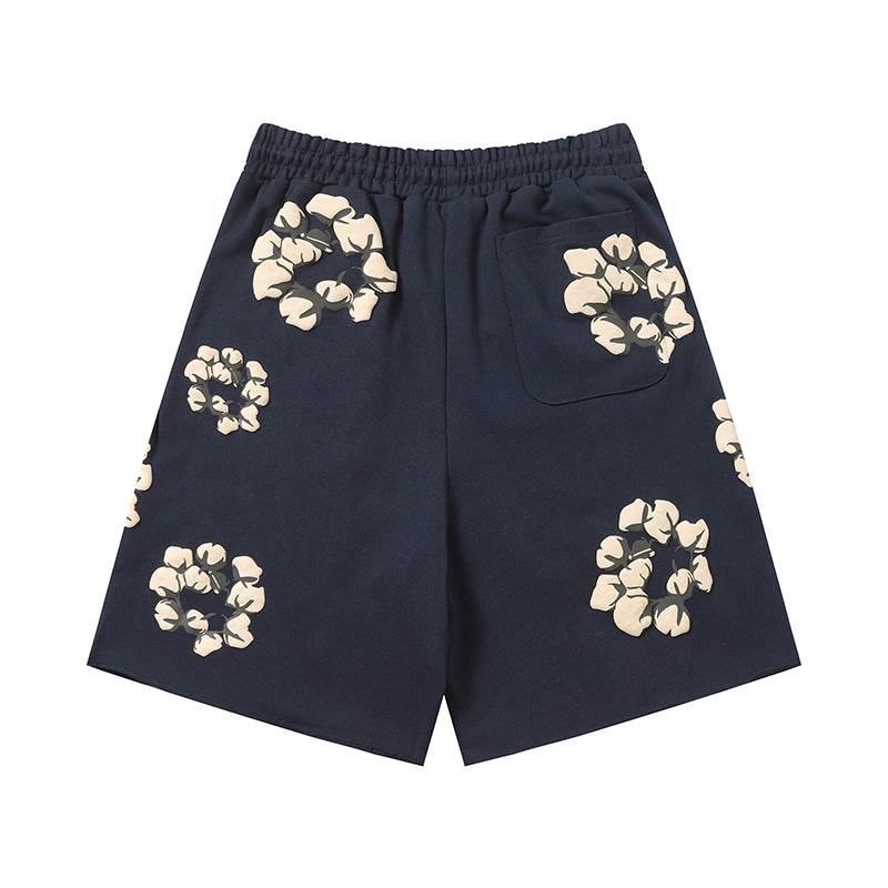 Denim Tears Shorts Yellow floral cotton