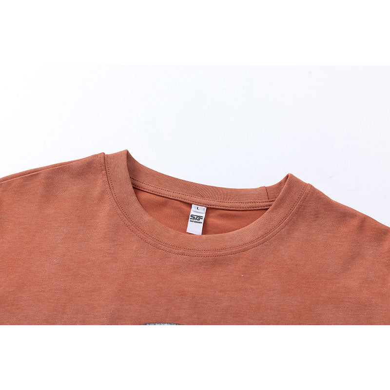 Vintage Tišö Rt Vintage Alphabet Print Short Sleeve T-Shirt Summer Loose Oversize Top