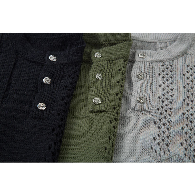 Casual Street Wear Vintage Knitted Sweater Loose Crew Neck Short Sleeve T-Shirt