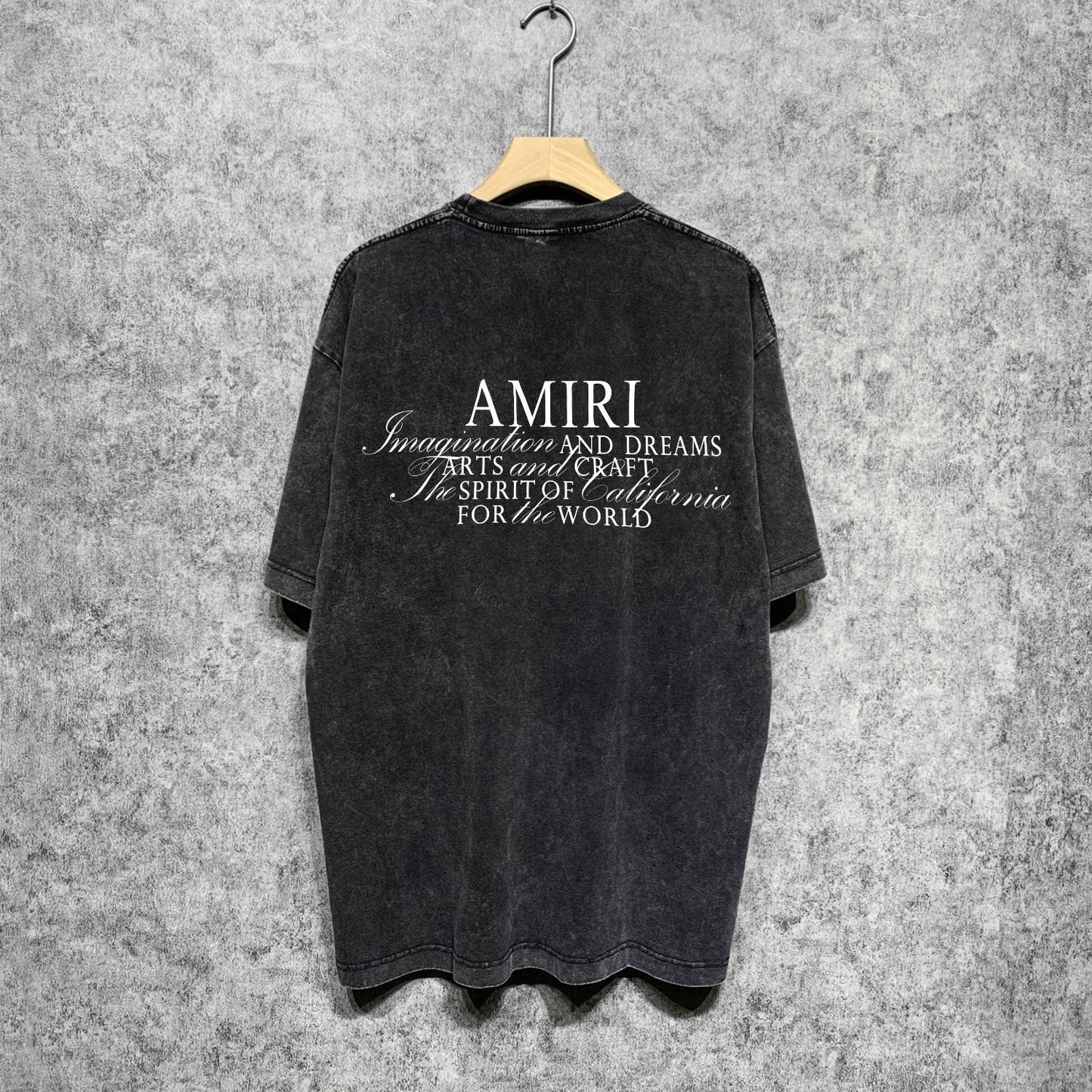 Amiri washed t-shirt hollywood artistic word printing short sleeve