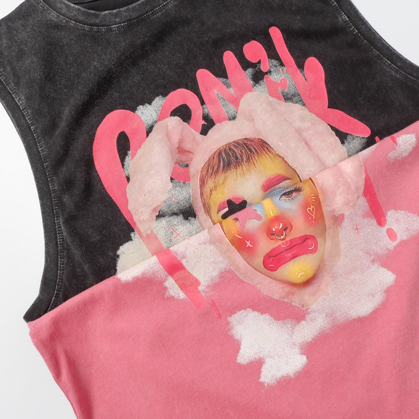 Hip hop shirt summer vest clown print t-shirt