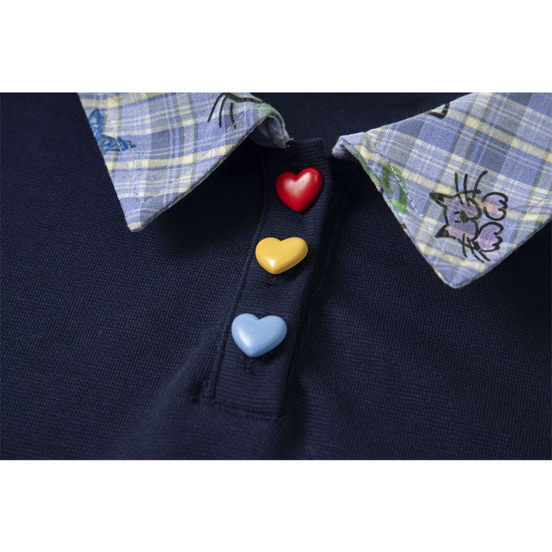 Casual Street Wear Vintage Short Sleeve T-Shirt Lapel POLO Shirt