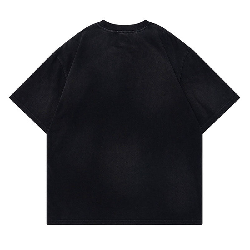 Racing oversized t shirt retro old letter print short sleeve t sleeve
