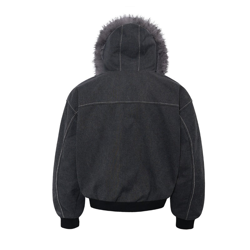 Unisex Down Jacket Men's Winter Fur Collar Padded Jacket