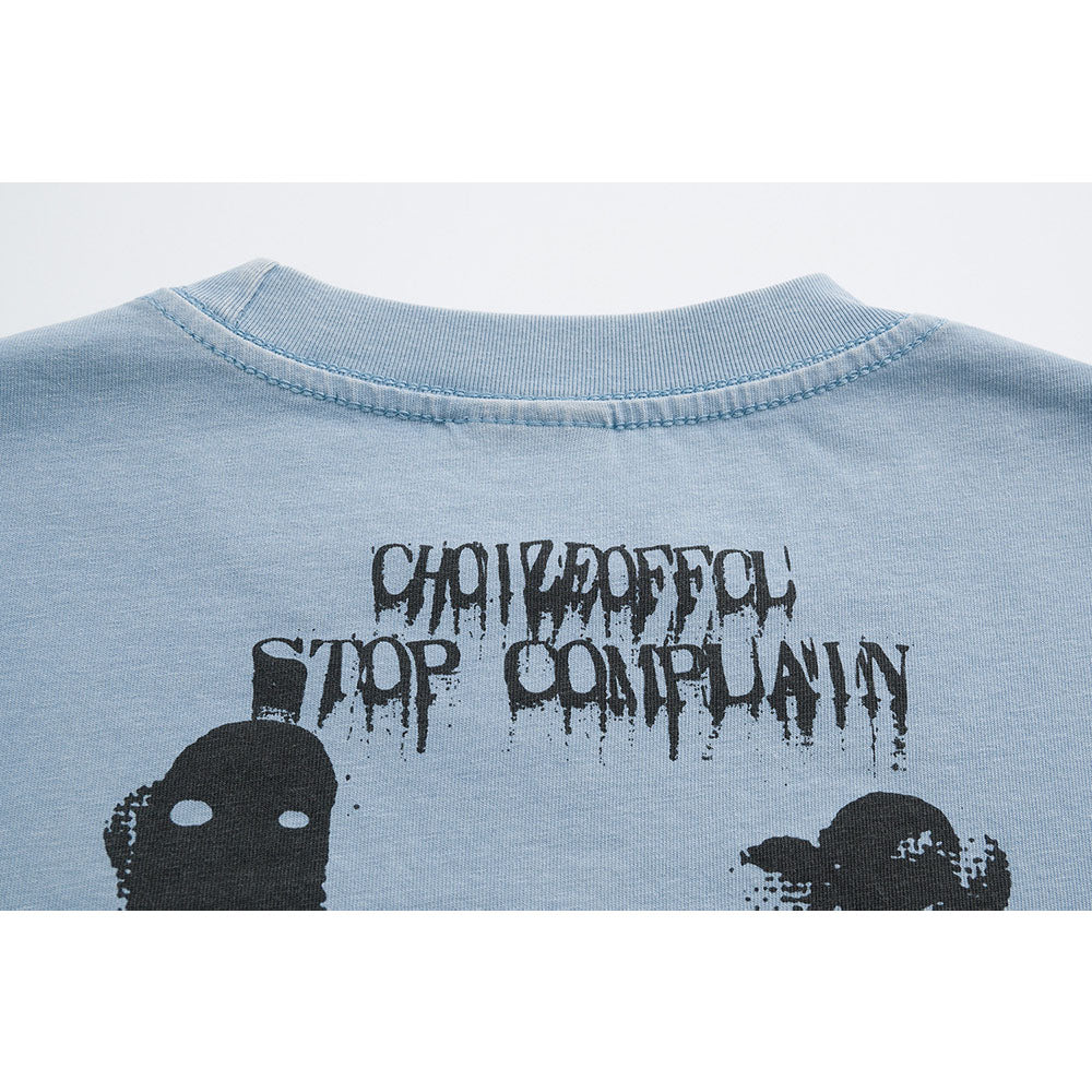 Nostalgia T Shirts Short Sleeve T-Shirt Washed Old Tie-Dye T-Shirt