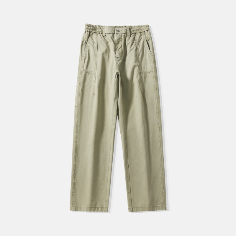 Men Casual Pants Vintage Cotton Men's Spring and Summer Loose Splicing Tooling Straight Pants