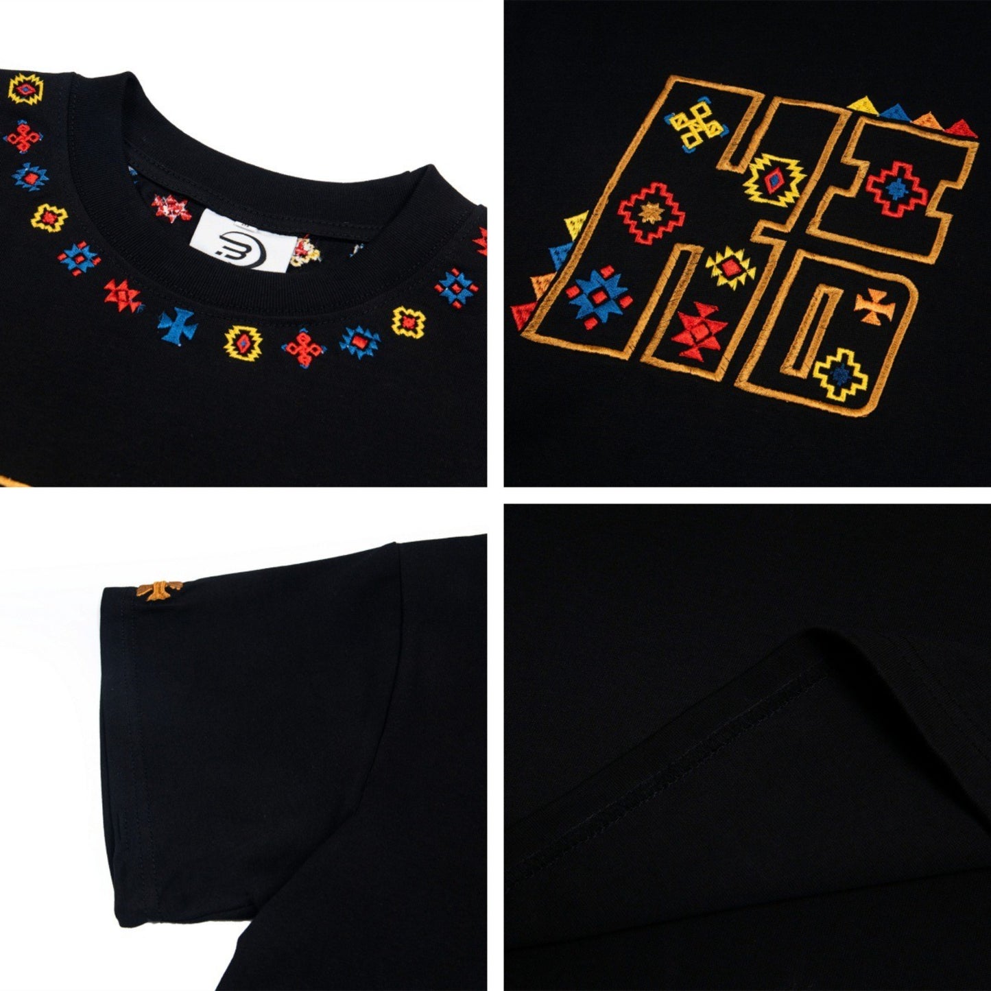 USA Vintage T-Shirt Vintage Embroidery Men's Summer
