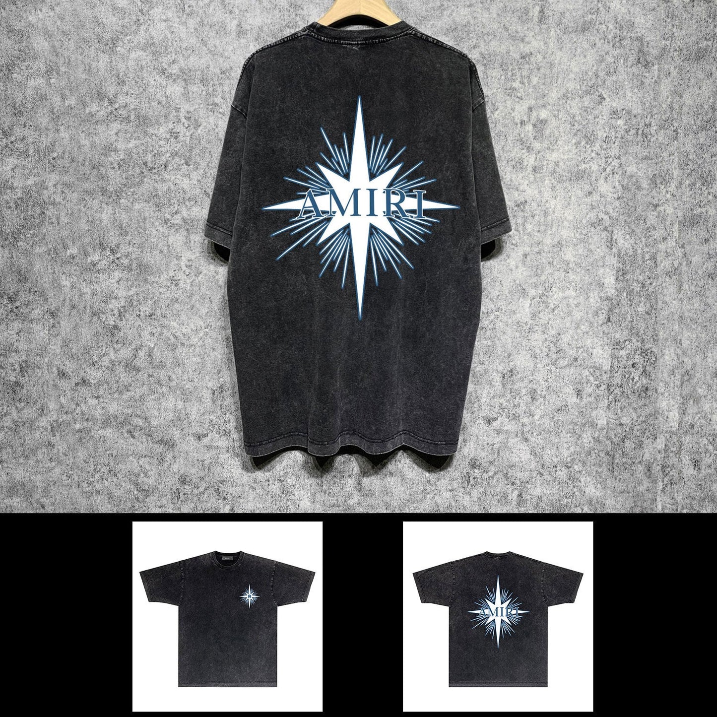 Amiri washed t-shirt star shield short sleeve