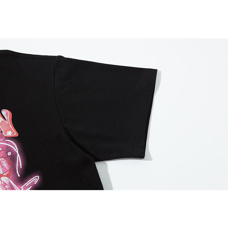 Nyc 1990 Shirt Summer Cartoon Printed Kitten Crew Neck T-Shirt