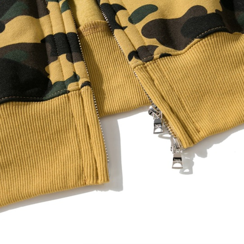 Ape Hoodie Shark Under the Stars Hooded Cardigan Zip Double Hat Camo Sweater Jacket
