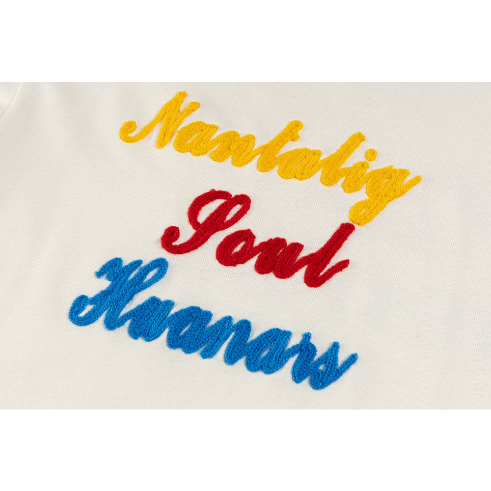 New York Hip Hop Style Embroidered Short Sleeve T-Shirt Loose Top