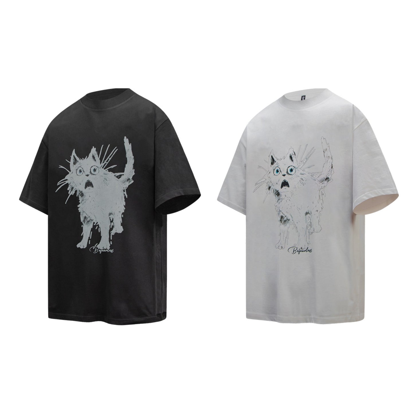 Unisex T-shirts Summer Patterned Printed Men's Loose Crew Neck Short Sleeve T-Shirt