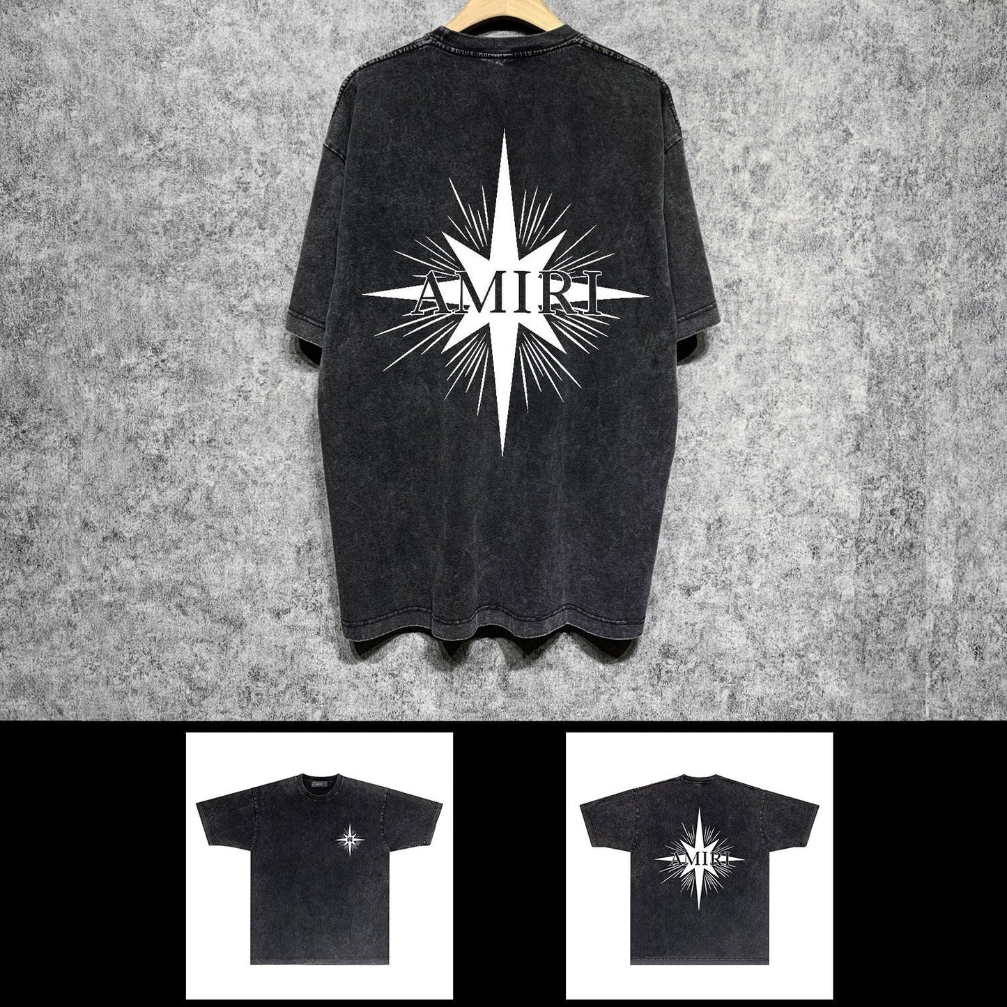 Amiri washed t-shirt star shield short sleeve
