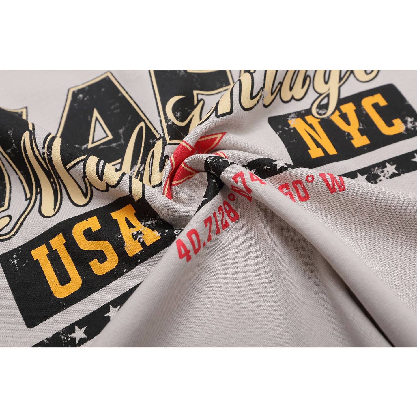 Hip Hop Clothing Summer Short Sleeve Vintage Sports T-Shirt Loose Print Short Sleeve