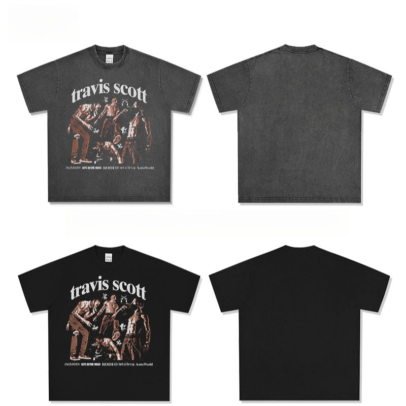 New york hip hop shop vintage hip hop scott print short sleeve t-shirt